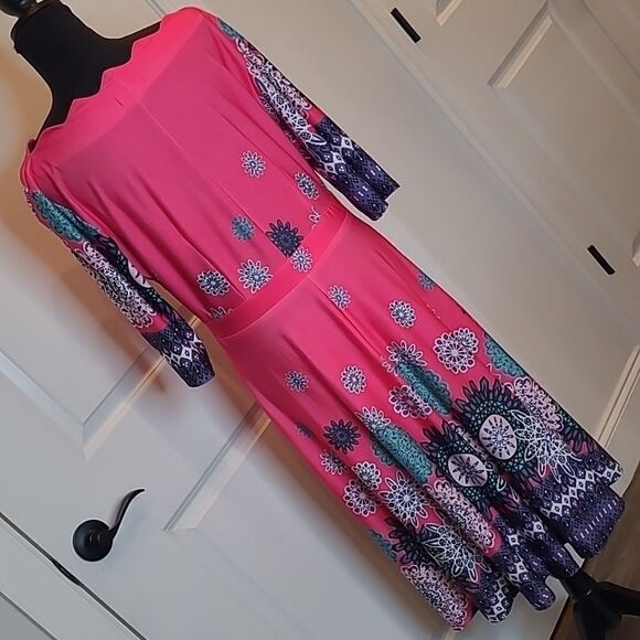 Reborn Pink with Floral Print Dress with Pockets NWOT - Picture 3 of 10